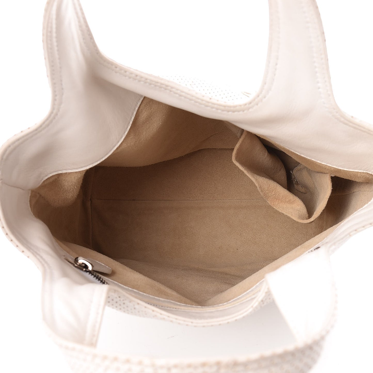 Nappa Intrecciato Perforated Regent Tote White