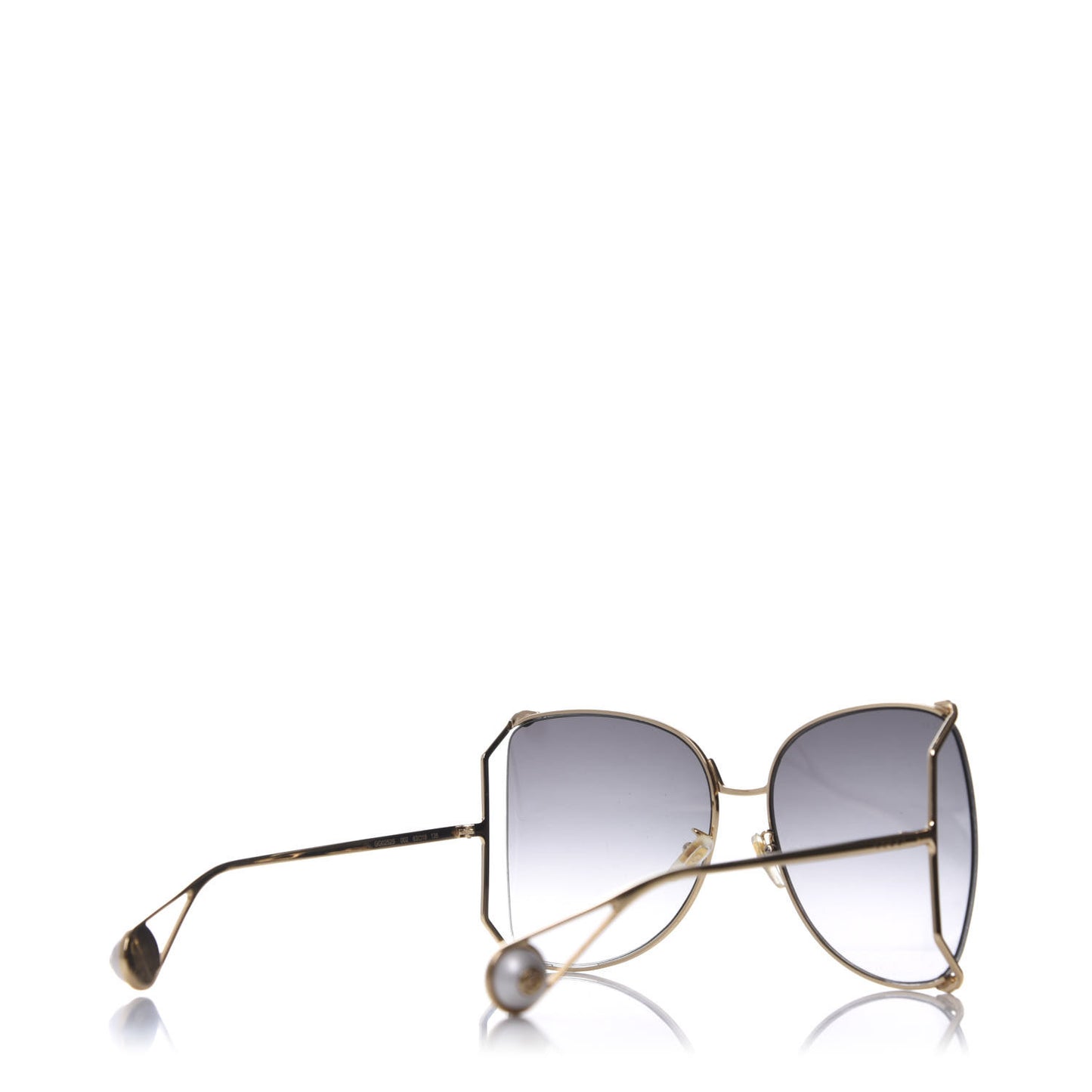 Oversized Round Sunglasses GG0252S Gold Grey