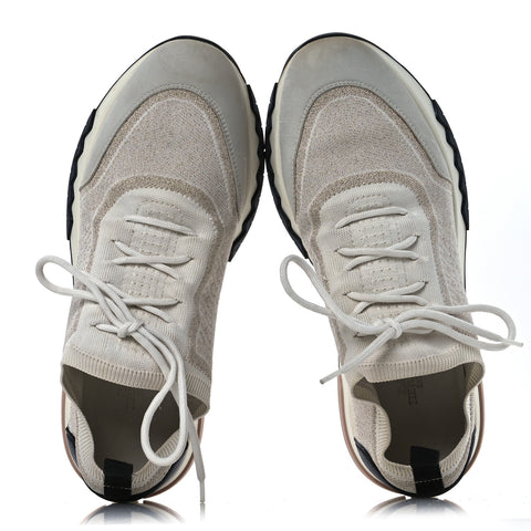 Technical Canvas Goatskin Womens Addict Sneakers 38.5 Multicolor Rose Dore