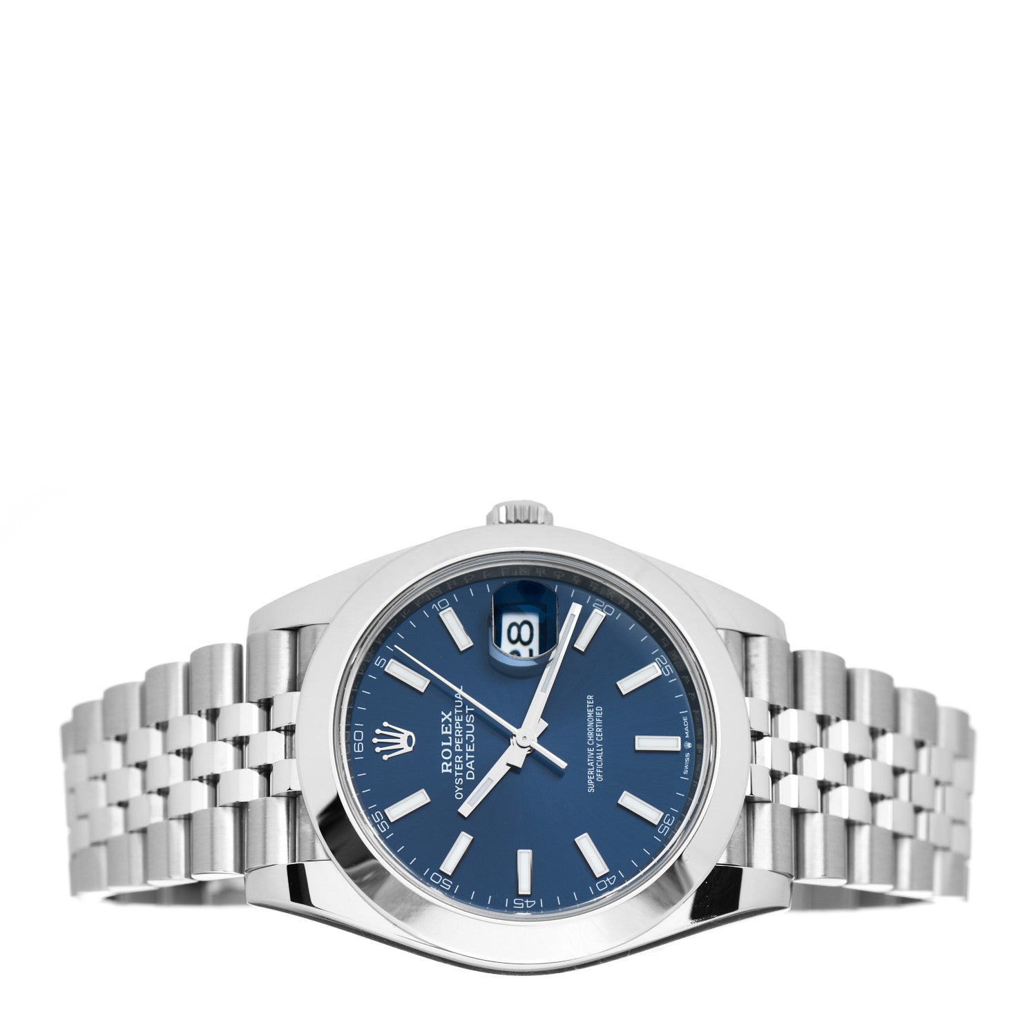 Rolex Stainless Steel 41mm Oyster Perpetual Datejust Watch Blue 126300 2 of 5