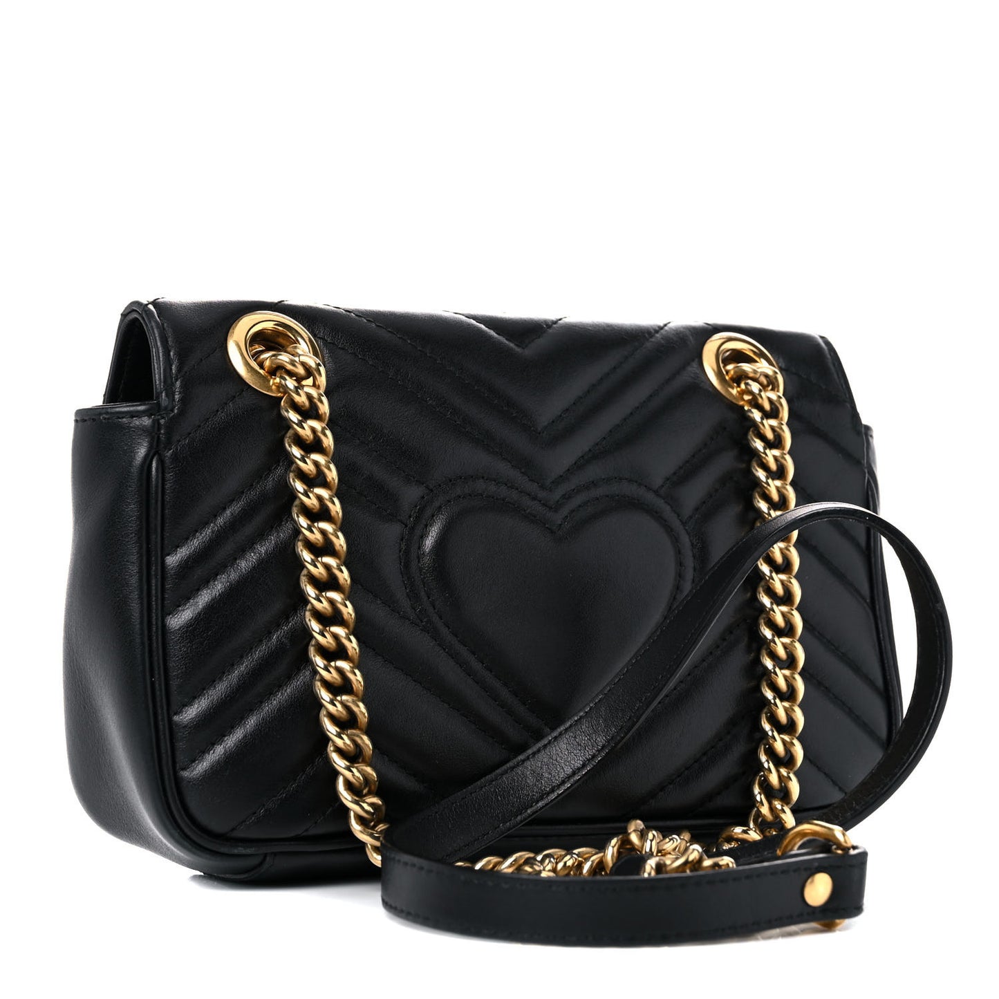 Calfskin Matelasse Mini GG Marmont Shoulder Bag Black