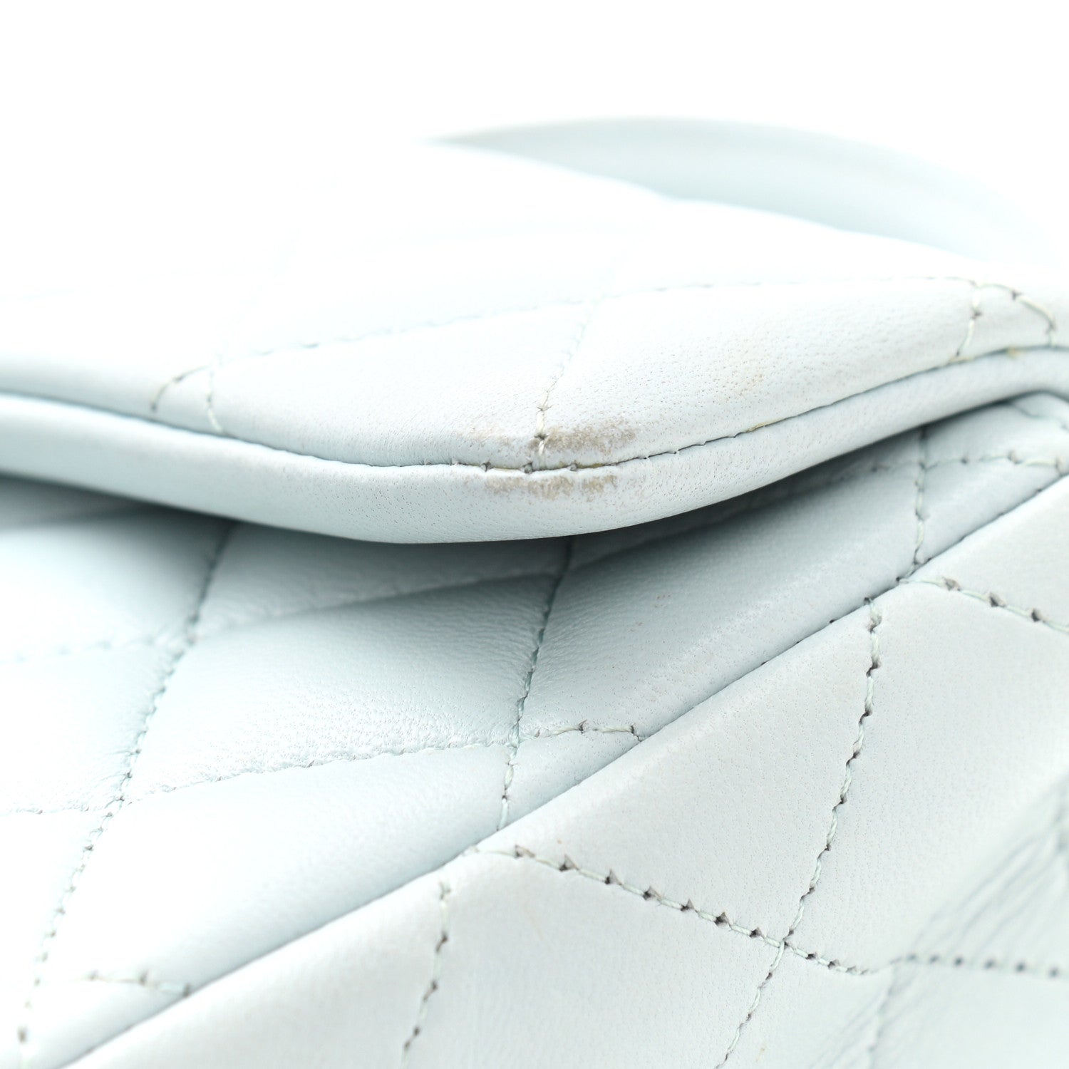 Chanel Lambskin Quilted Mini Top Handle Rectangular Flap Light Blue 12 of 13