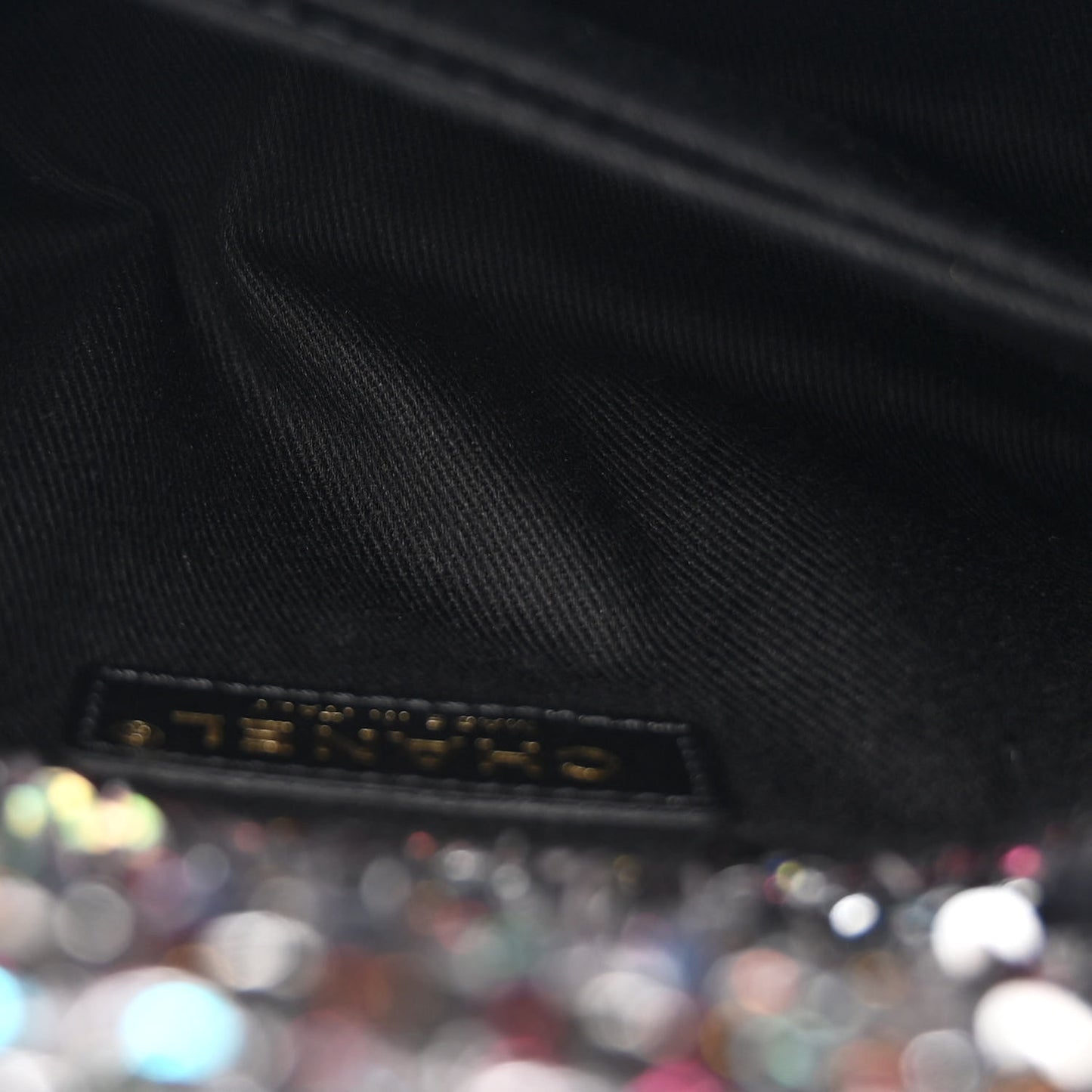 Tweed Sequin Mini Coco Handle Flap Black