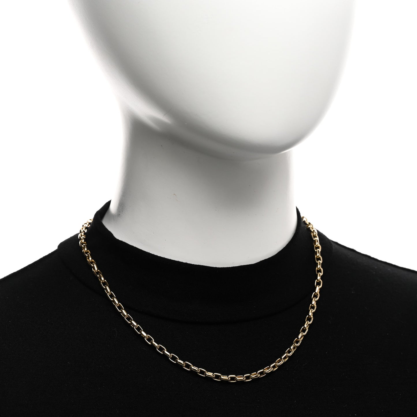 18K Yellow Almond Link Chain Necklace