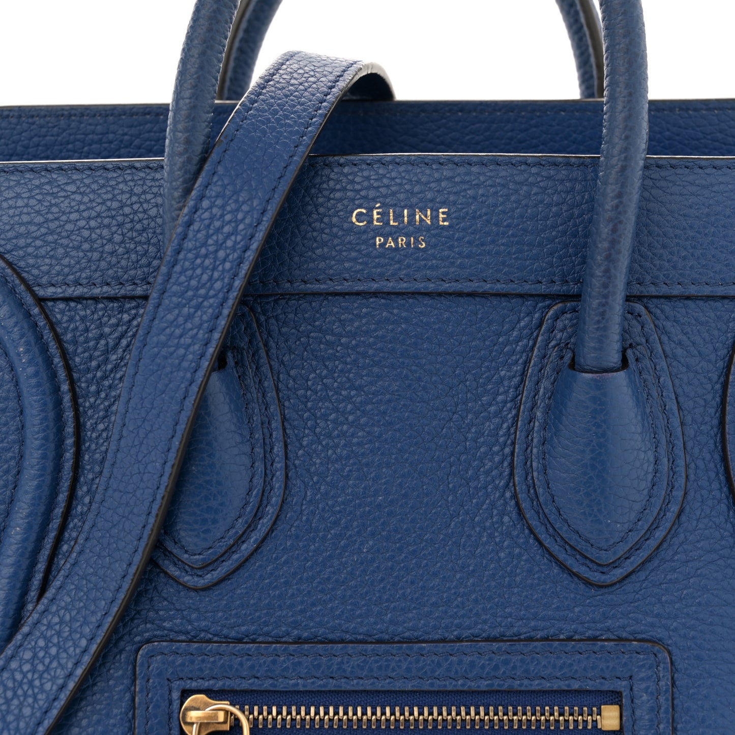 Drummed Calfskin Nano Luggage Indigo