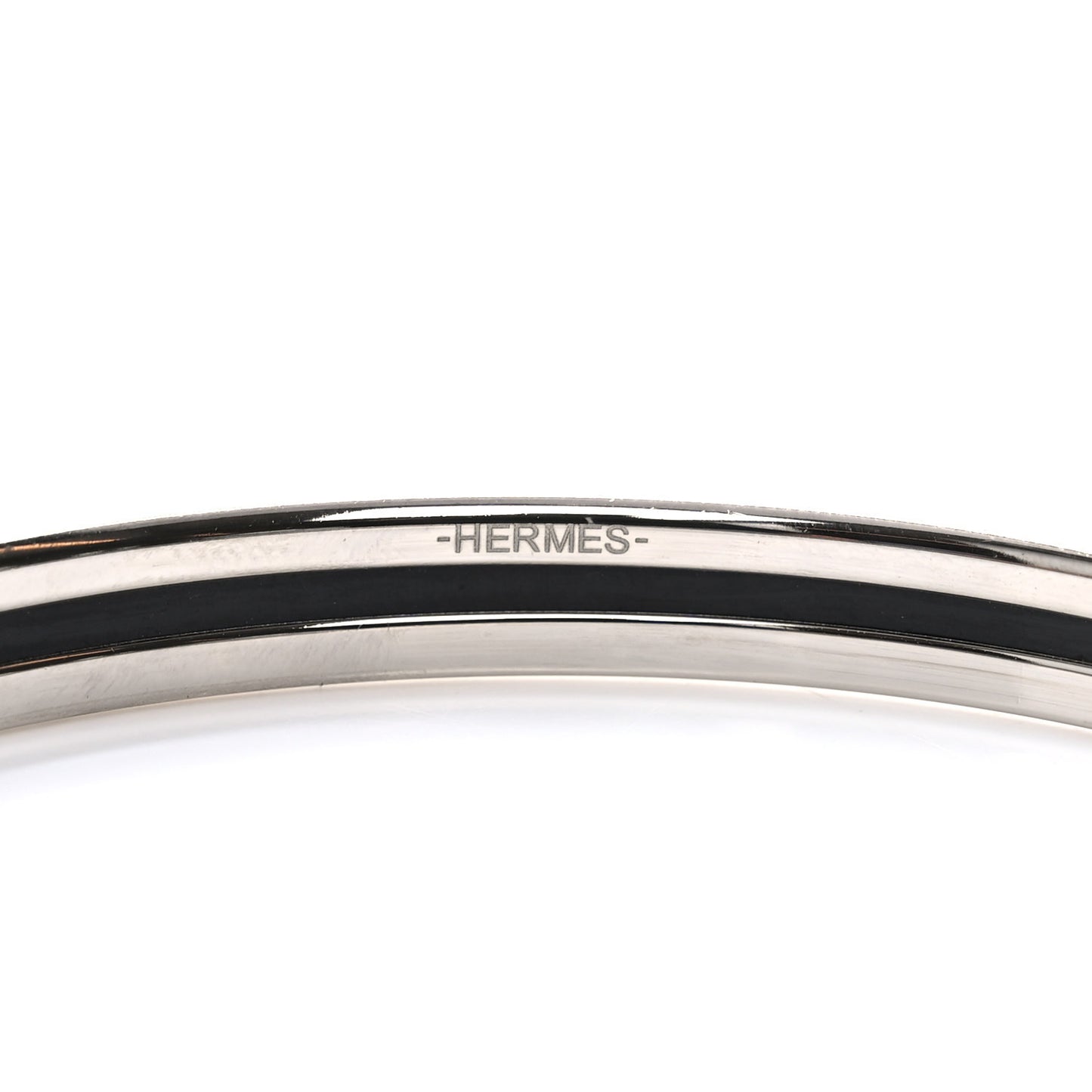 Enamel Printed Fantaisie d'Etriers Extra Narrow Bracelet White