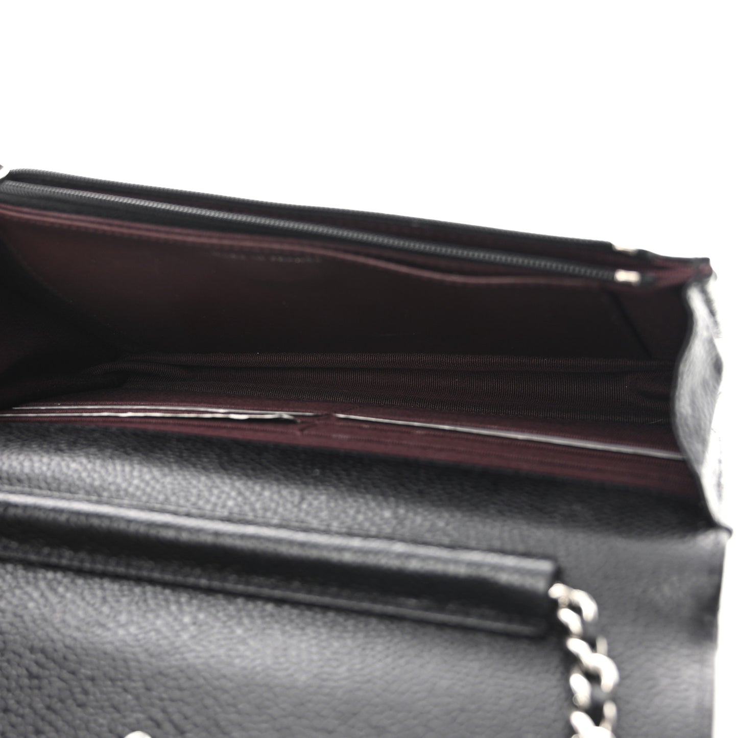Caviar Quilted Wallet on Chain WOC Black