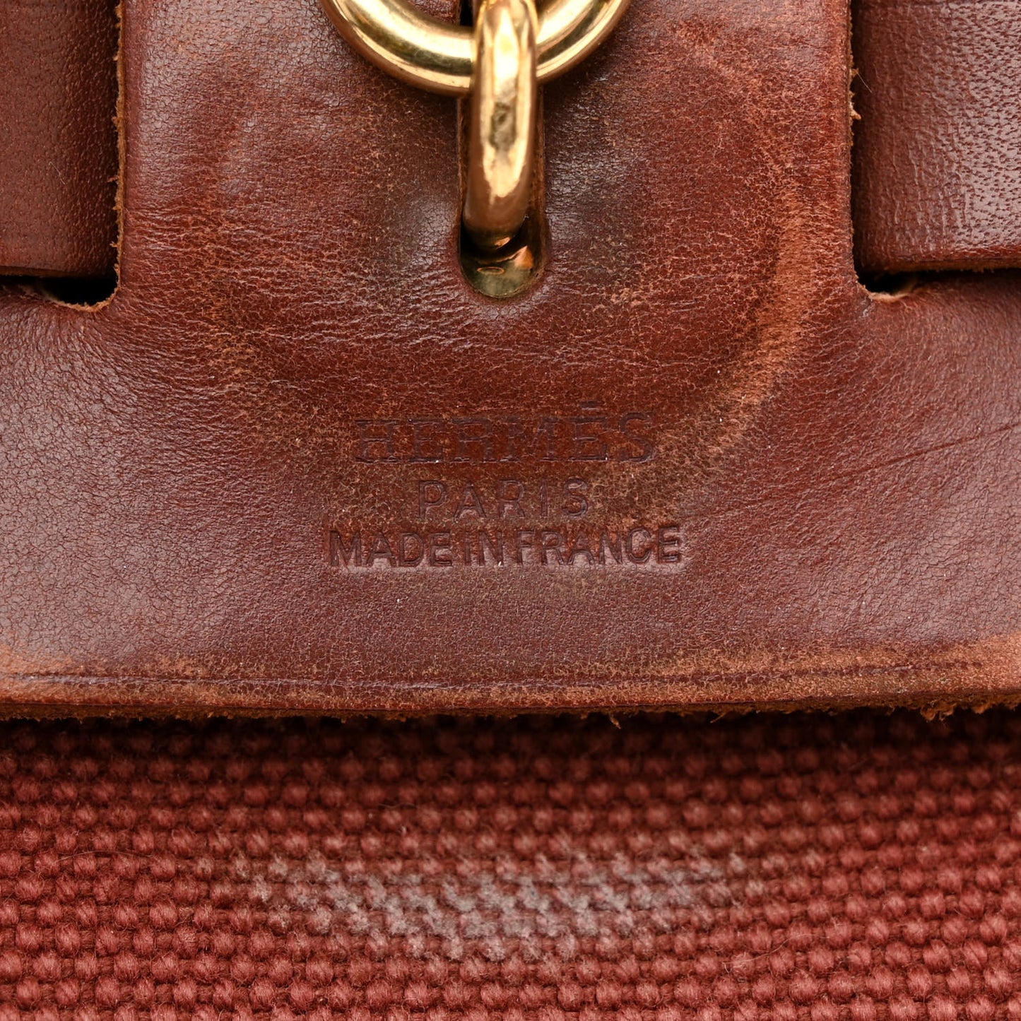 Toile Vache Calfskin Herbag 30 PM Havane