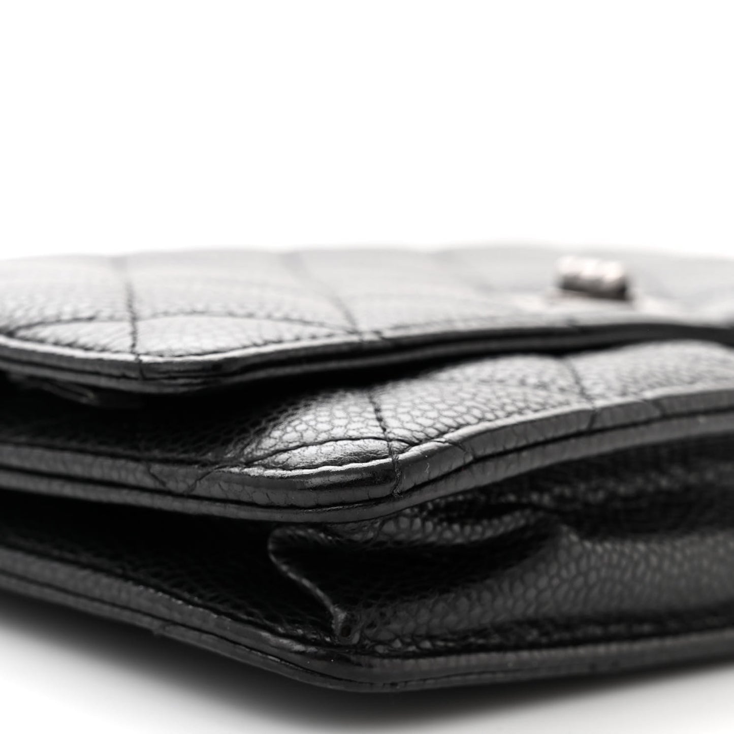 Caviar Quilted Reissue Wallet On Chain WOC Black