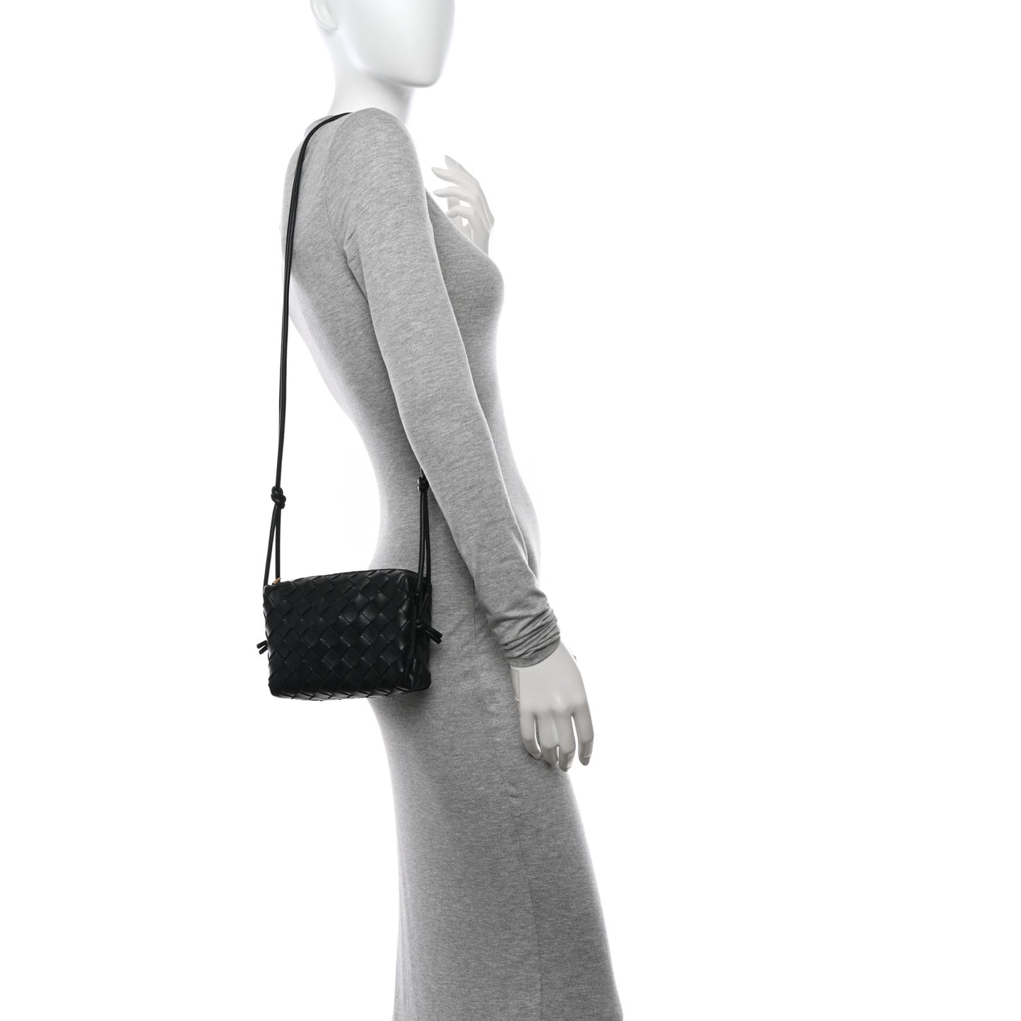 Nappa Intrecciato Mini Loop Camera Bag Black