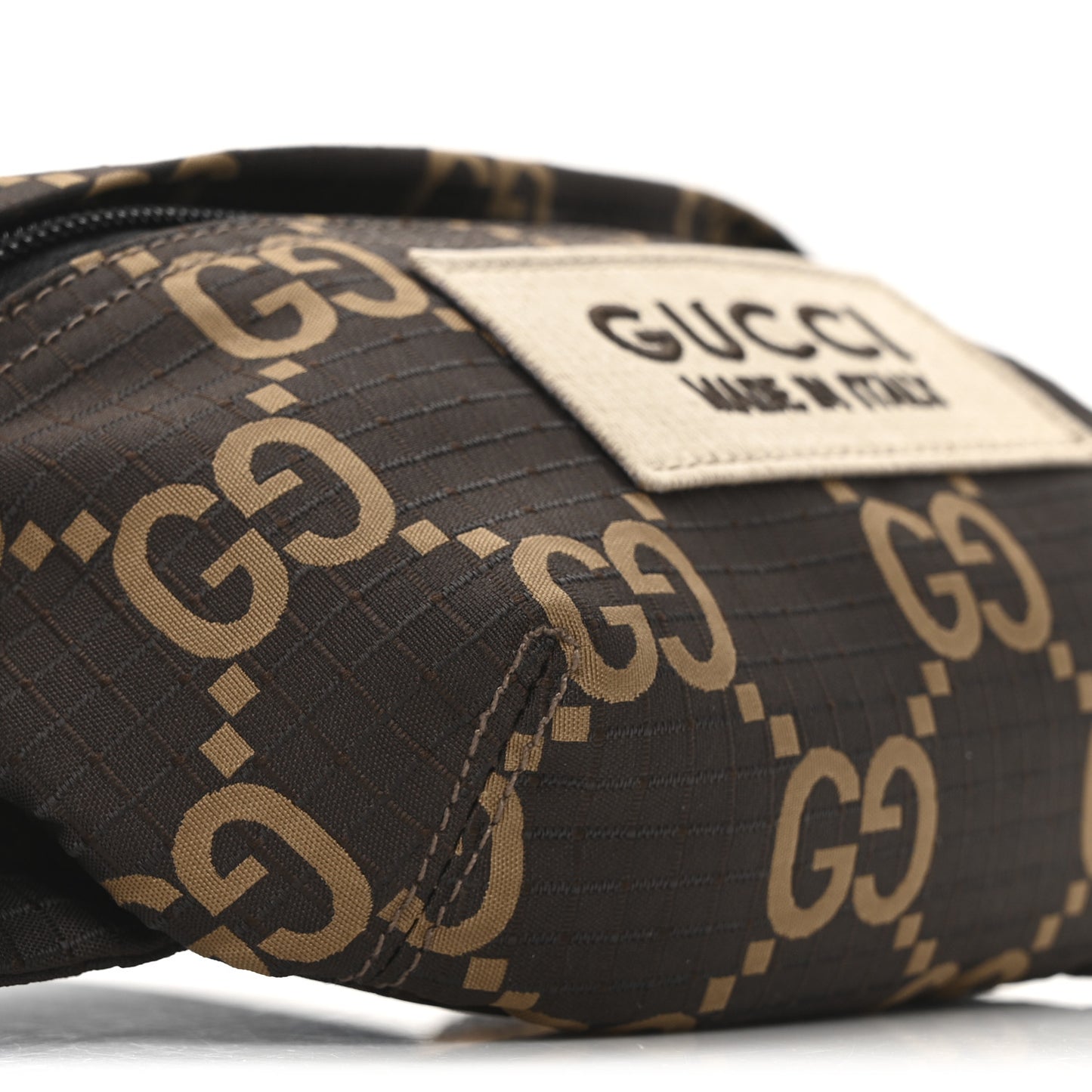 Recycled Polyester Monogram Jumbo GG Belt Bag Ebony Beige