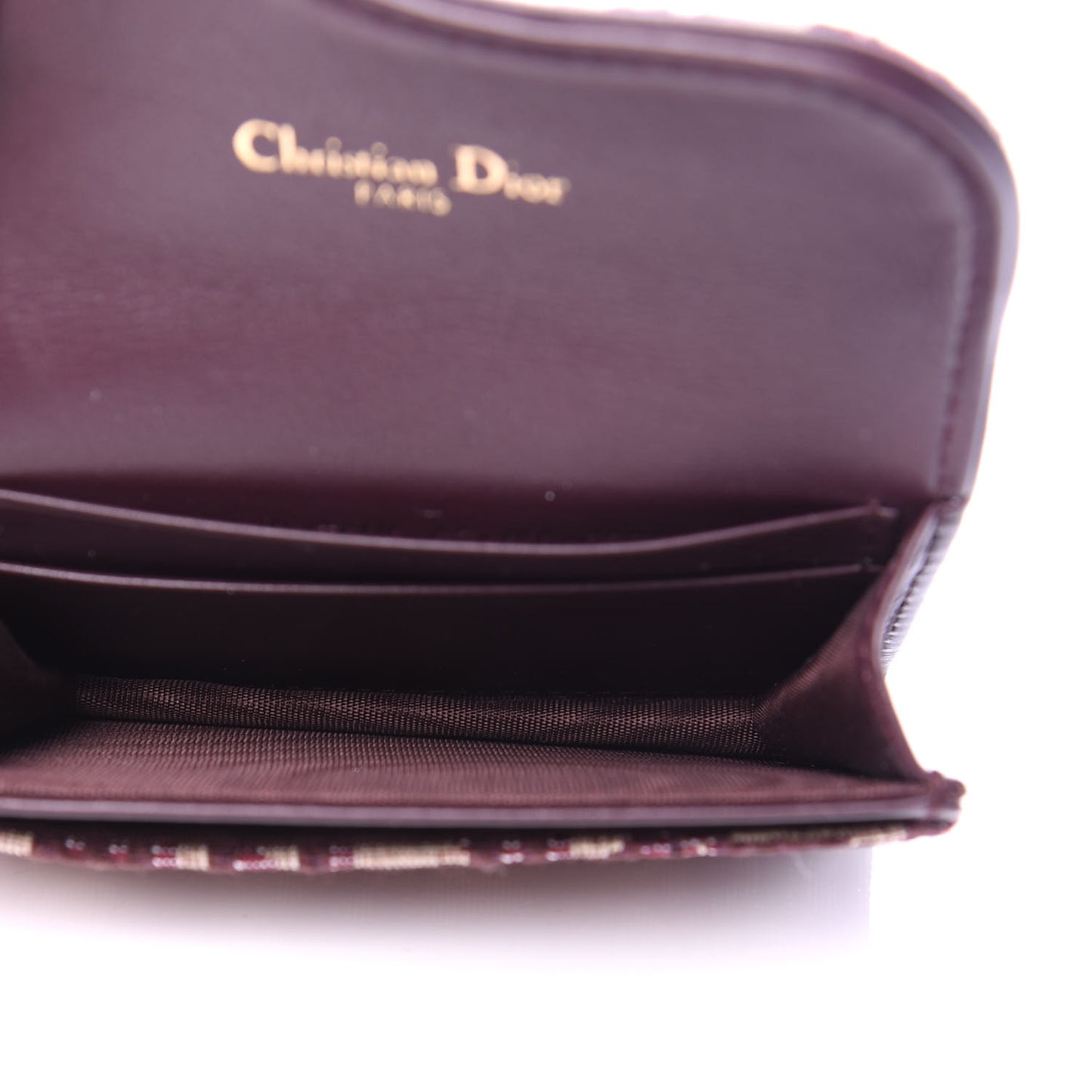 Oblique Saddle Card Holder Bordeaux