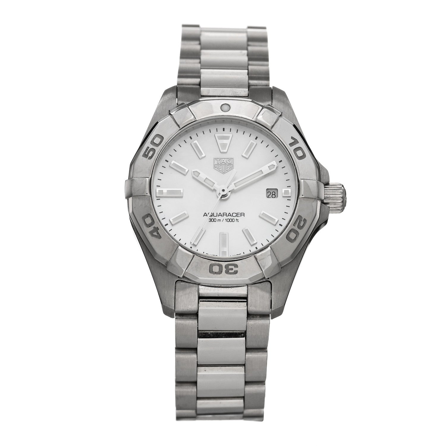 Tag Heuer Stainless Steel Mother of Pearl 27mm Aquaracer Lady Quartz Watch WBD1411 1 of 5