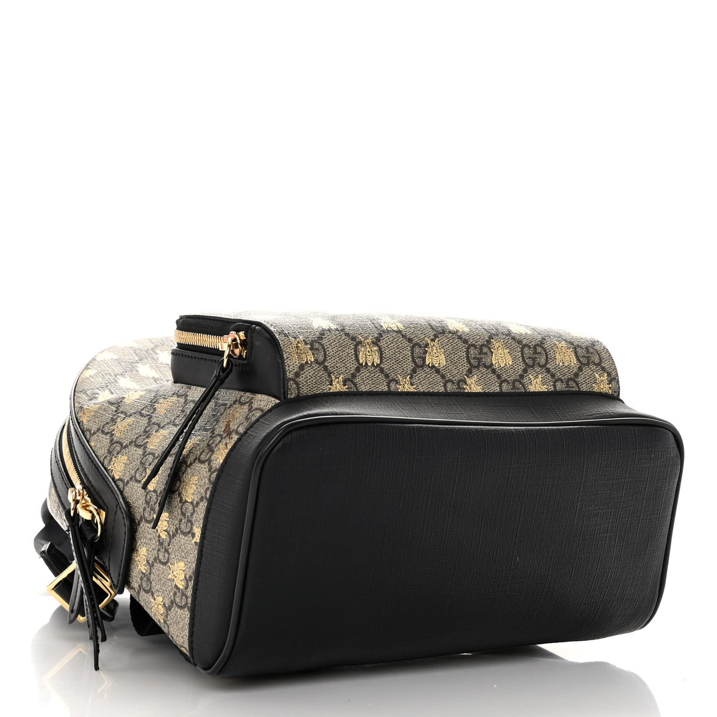 GG Supreme Monogram Bees Print Small Day Backpack Beige Oro Black