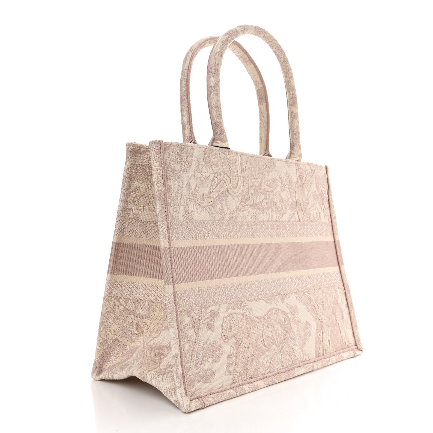 Canvas Embroidered Medium Dioriviera Toile De Jouy Book Tote Rose
