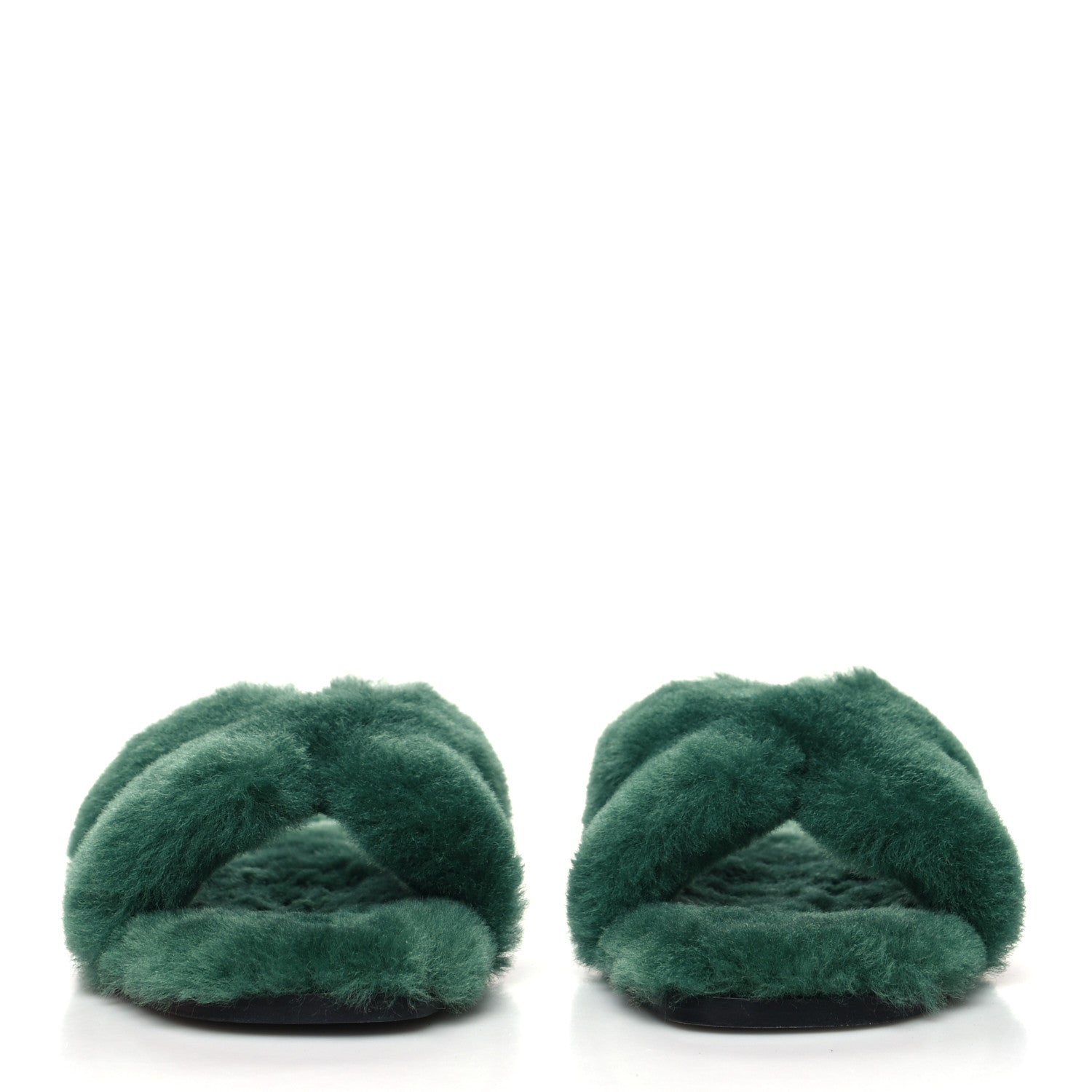 Hermes Woolskin Oran Sandals 38 Vert Anglais 2 of 8