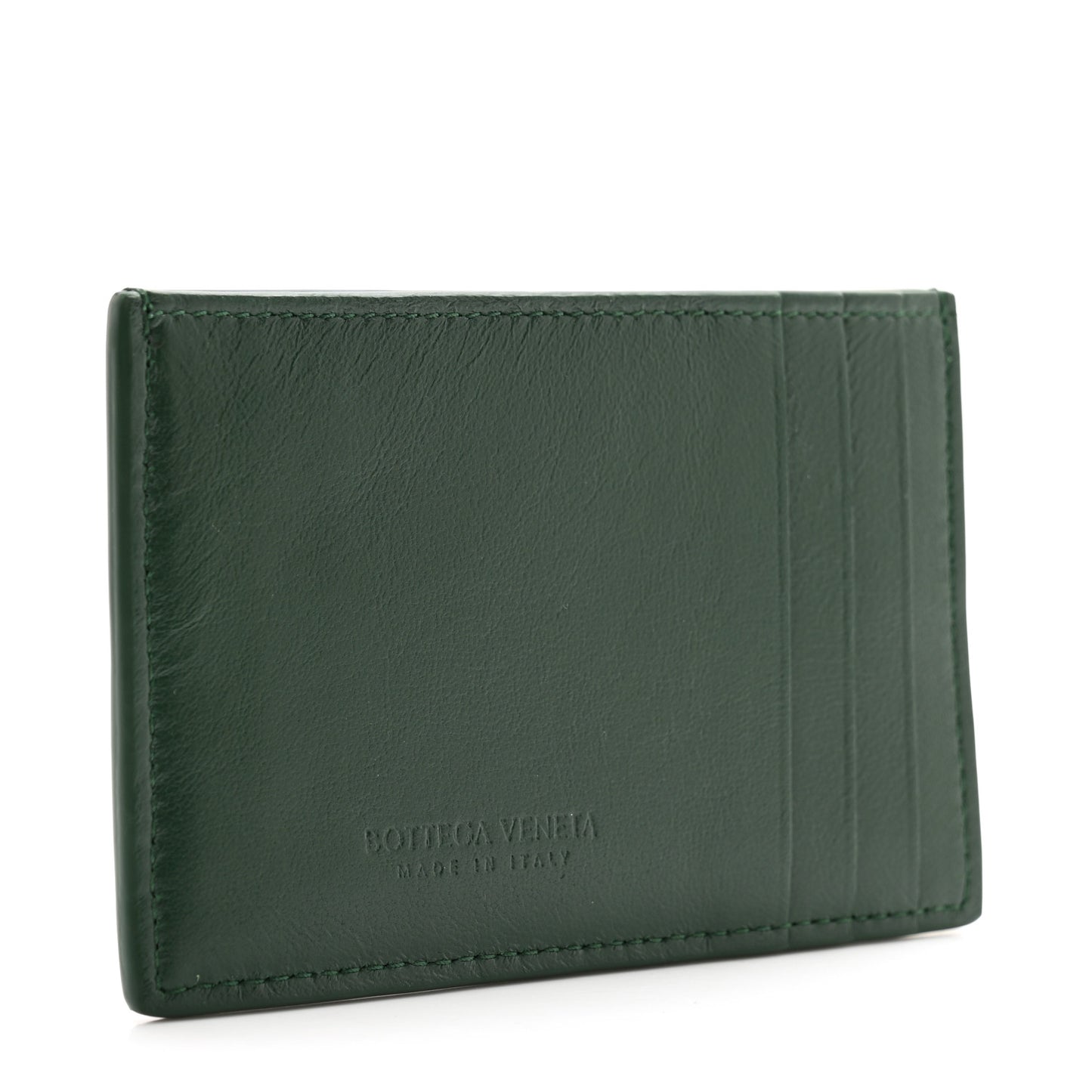 Nappa Intreccio Cassette Credit Card Holder Green