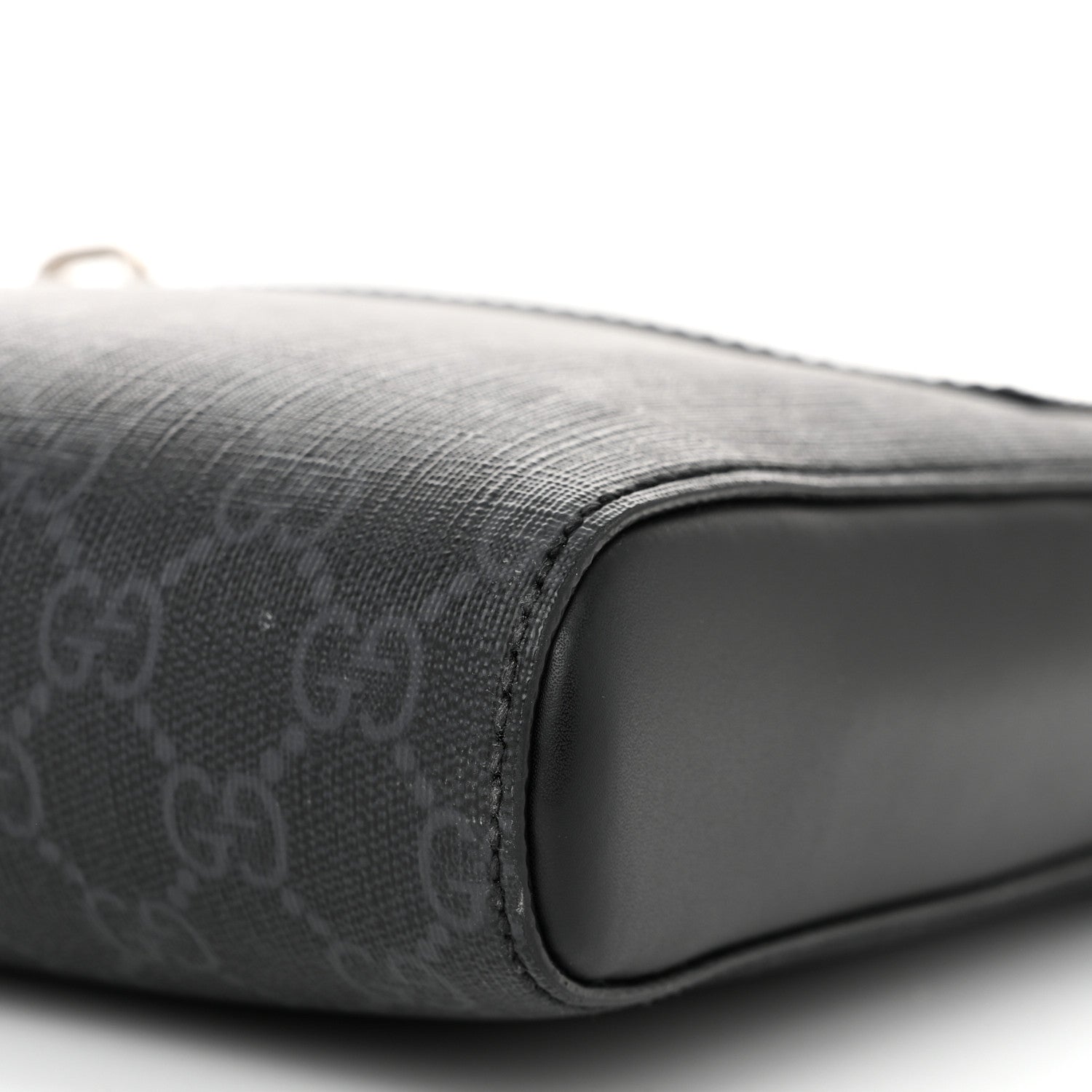 Gucci GG Supreme Monogram Web Small Flat Messenger Bag Black Grey 10 of 10