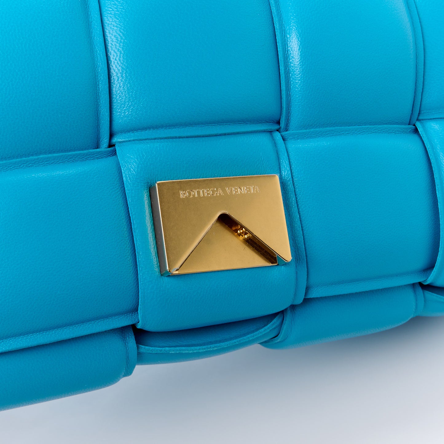Nappa Maxi Intreccio Padded Cassette Crossbody Bag Pool