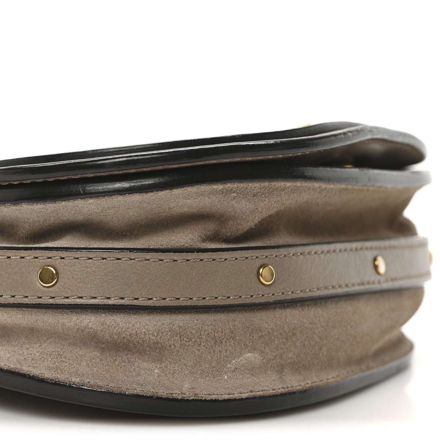 Calfskin Suede Small Nile Bracelet Bag Motty Grey