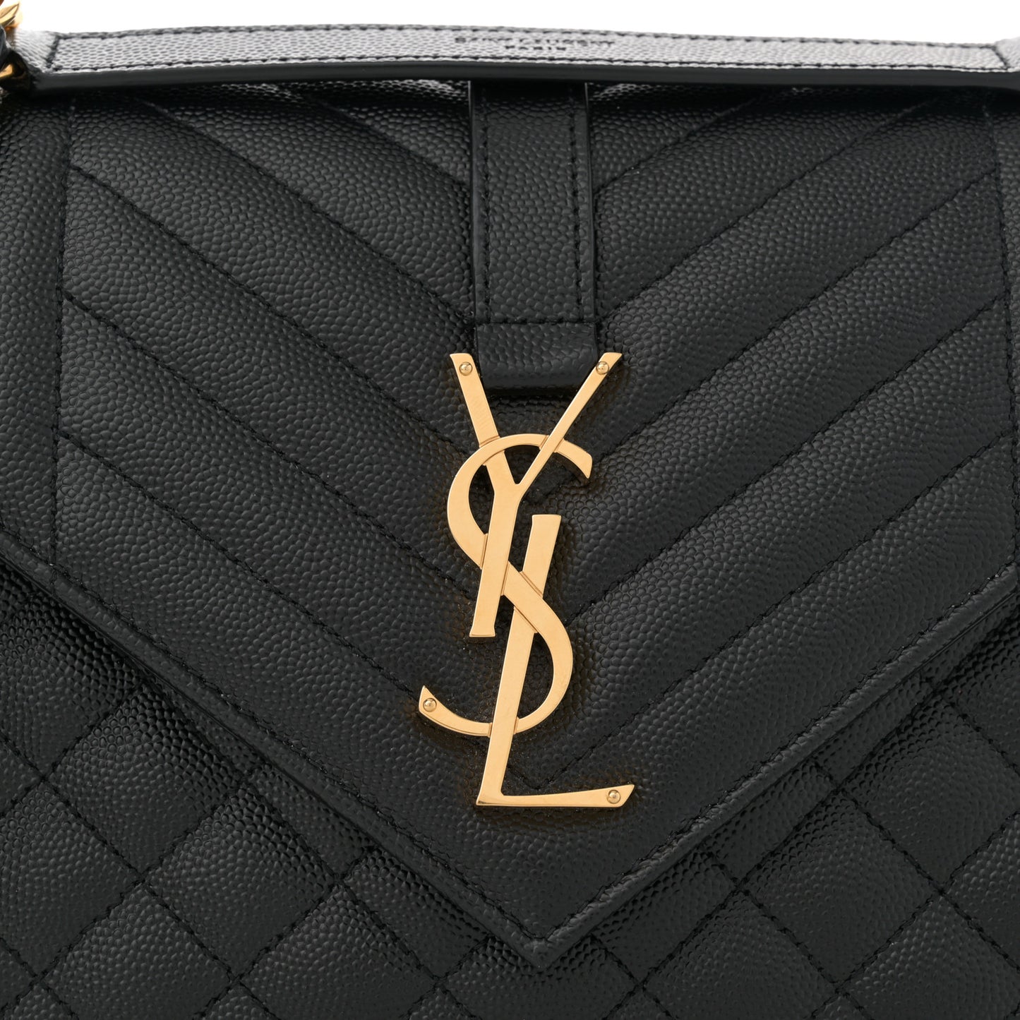 Grain De Poudre Textured Mixed Matelasse Triquilt Medium Monogram Satchel Black