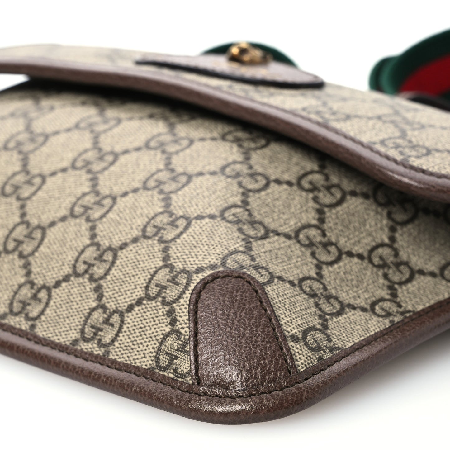 GG Supreme Monogram Neo Vintage Web Belt Bag Brown