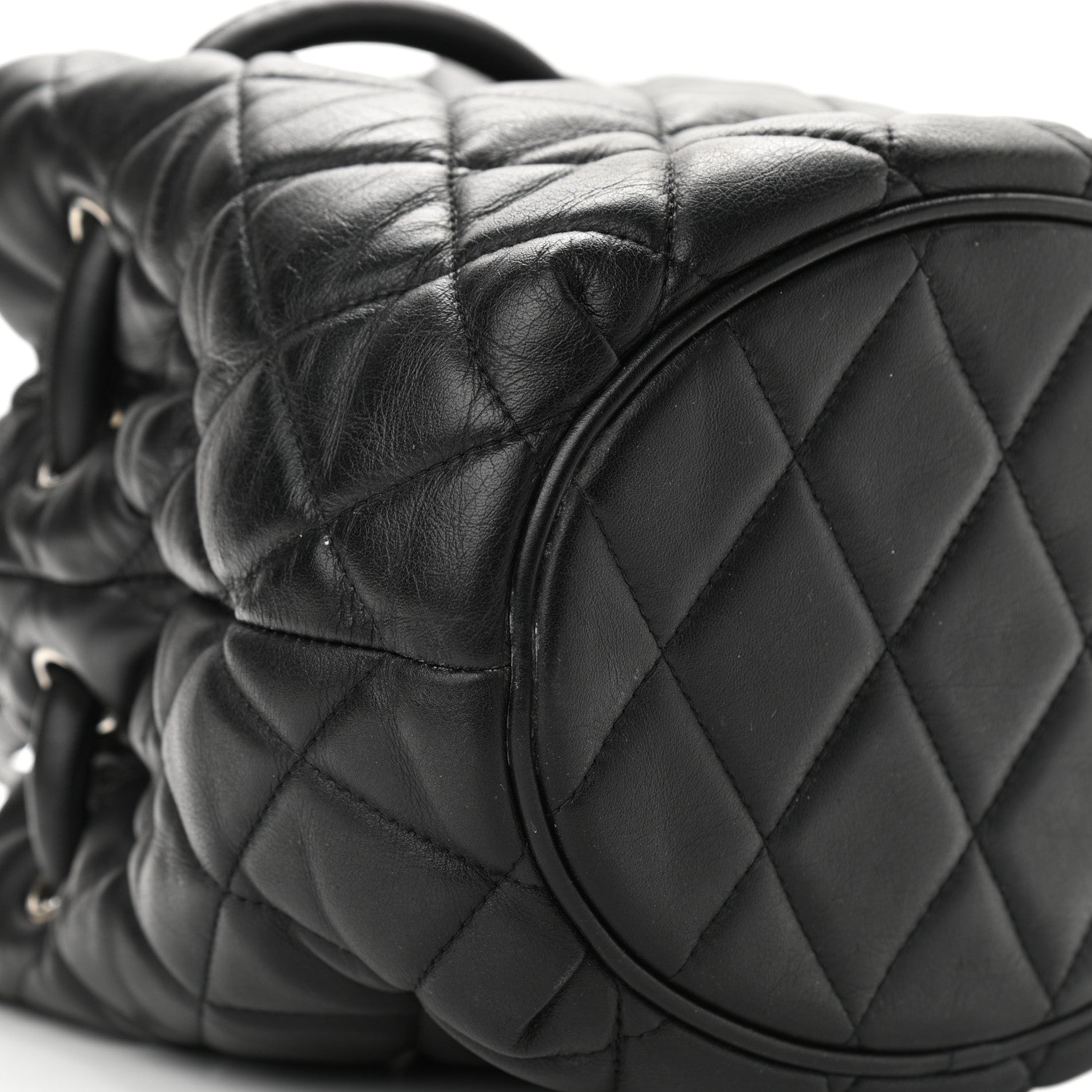 Balenciaga Nappa Calfskin Quilted Touch B Bucket Bag Black 8 of 10