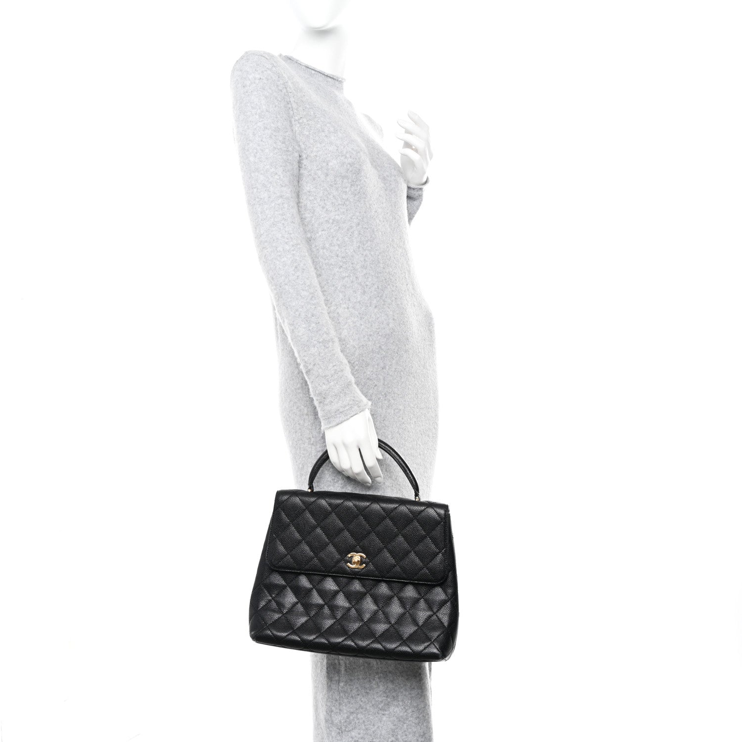 Chanel Caviar Quilted Jumbo Kelly Flap Black 2 of 13