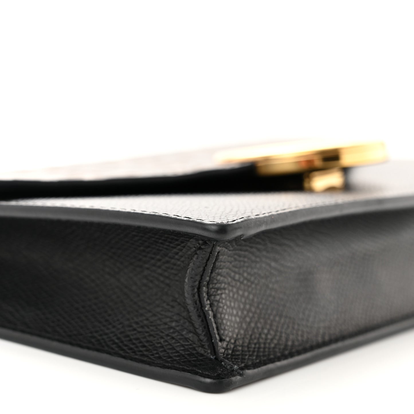 Vitello Cruise F is Fendi Bi-Color FF 1974 Embossed Medium Envelope Wallet On Chain Black Maya