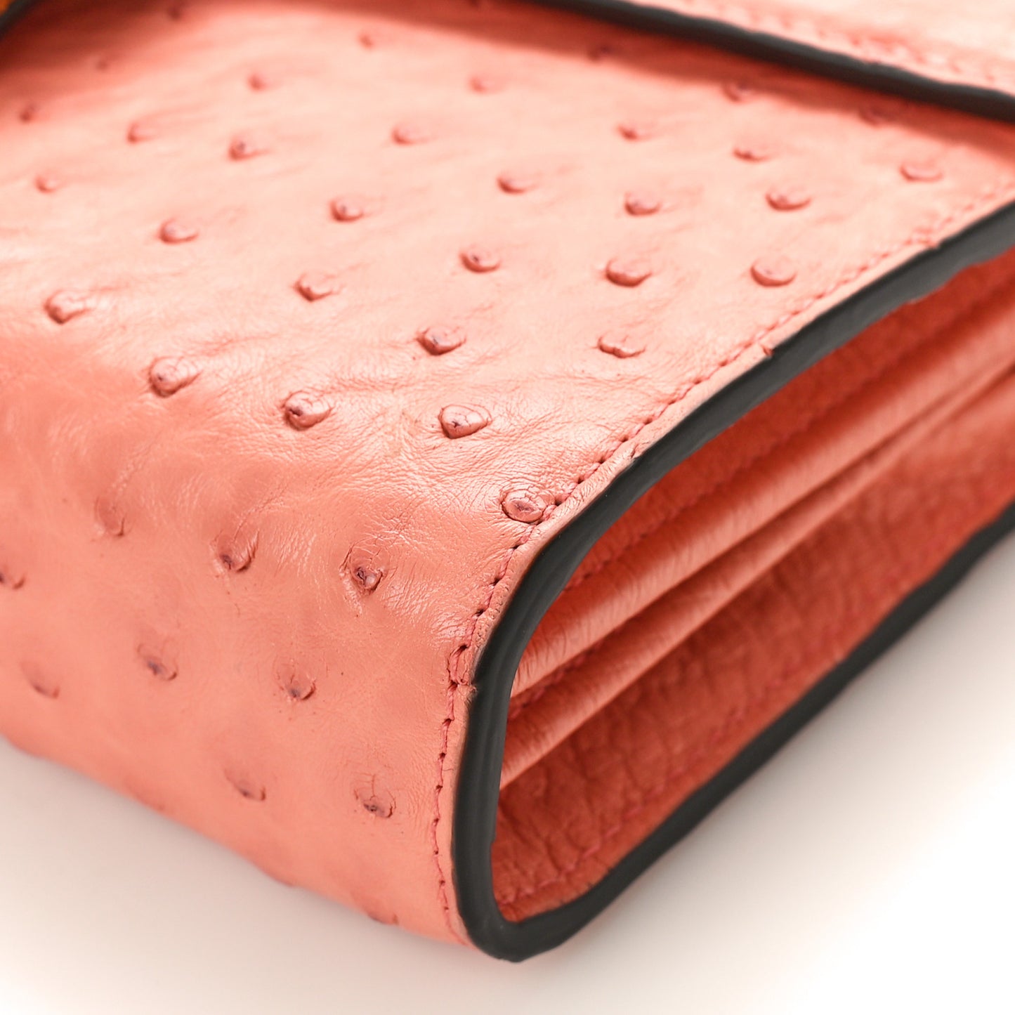 Ostrich Mini Dionysus Chain Wallet Pink