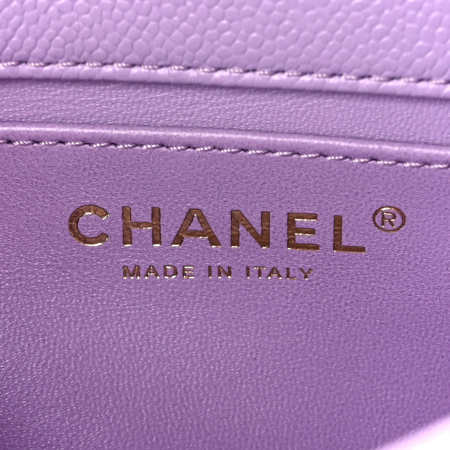 Caviar Quilted Mini Rectangular Sweetheart Flap Lilac