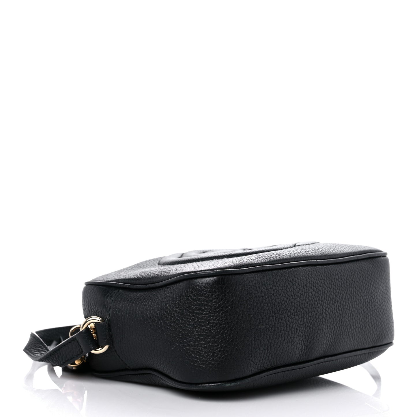 Pebbled Calfskin Small Soho Disco Bag Black
