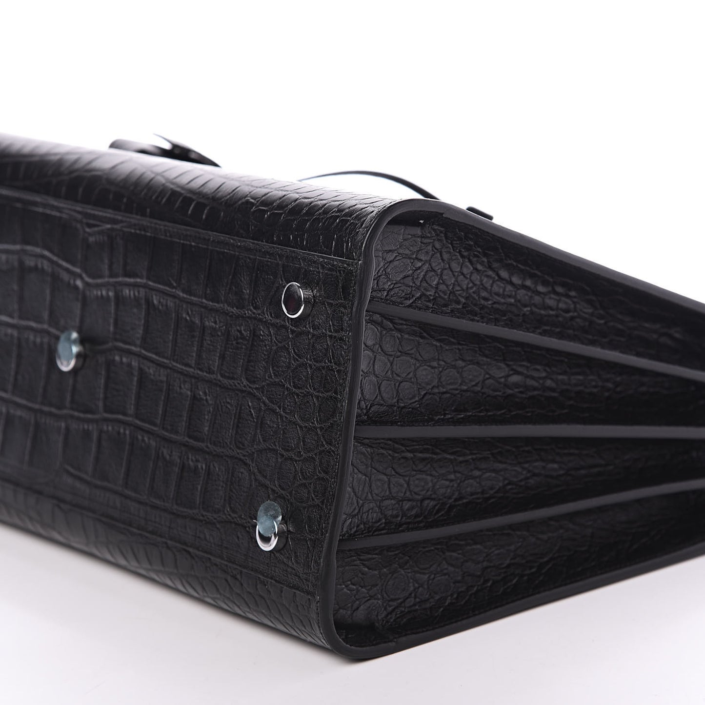 Calfskin Crocodile Embossed Small Sac de Jour Black