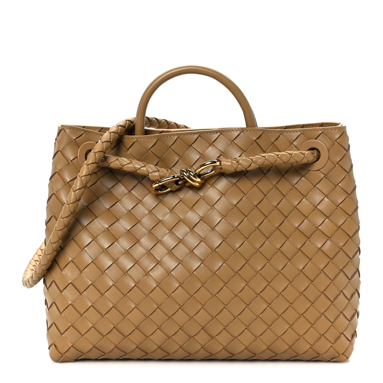 Bottega Veneta Nappa Intrecciato Medium Andiamo Shoulder Bag Dark
