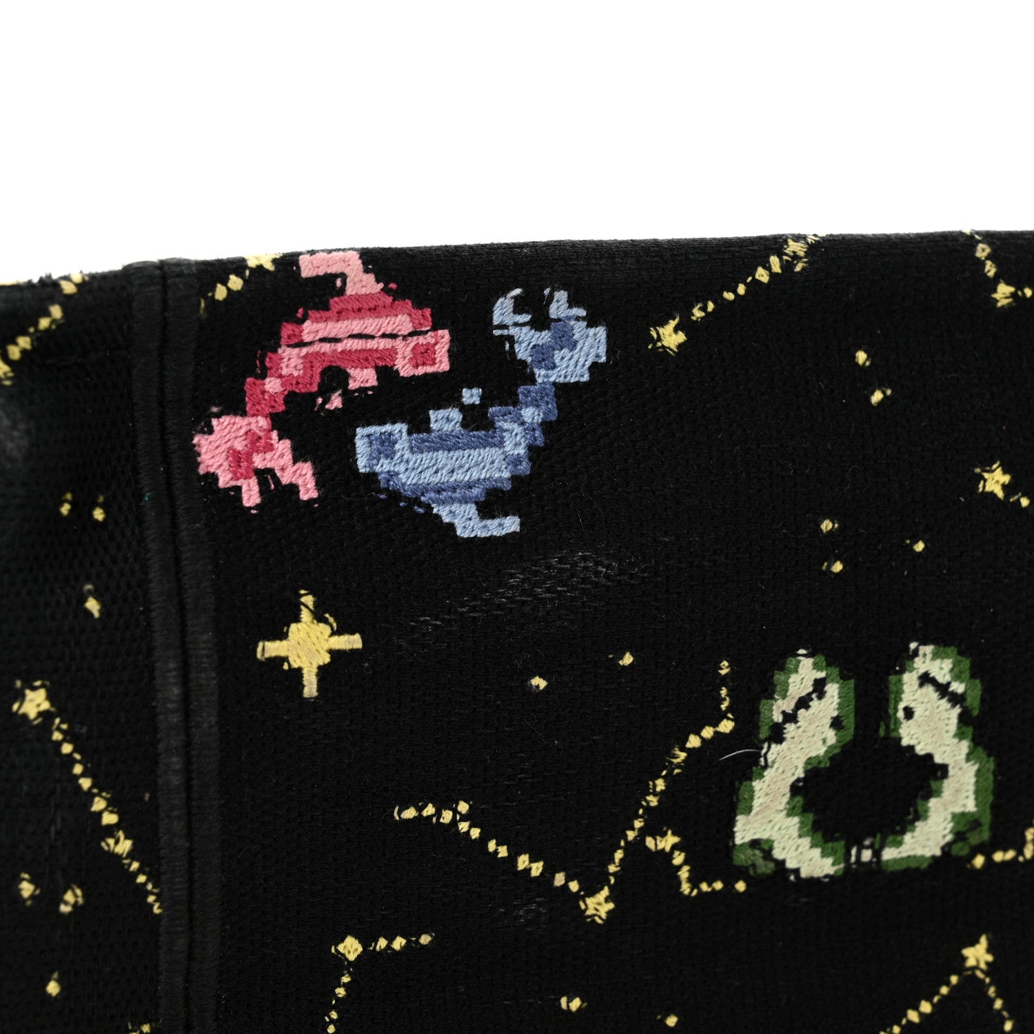 Christian Dior Canvas Embroidered Medium Pixel Zodiac Book Tote Black Multicolor 10 of 13