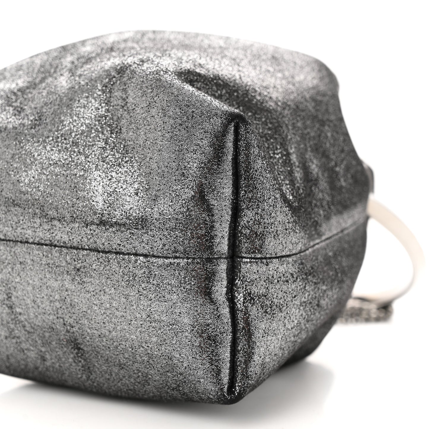 Metallic Fabric Bon Bon Bag Bucket Bag Silver