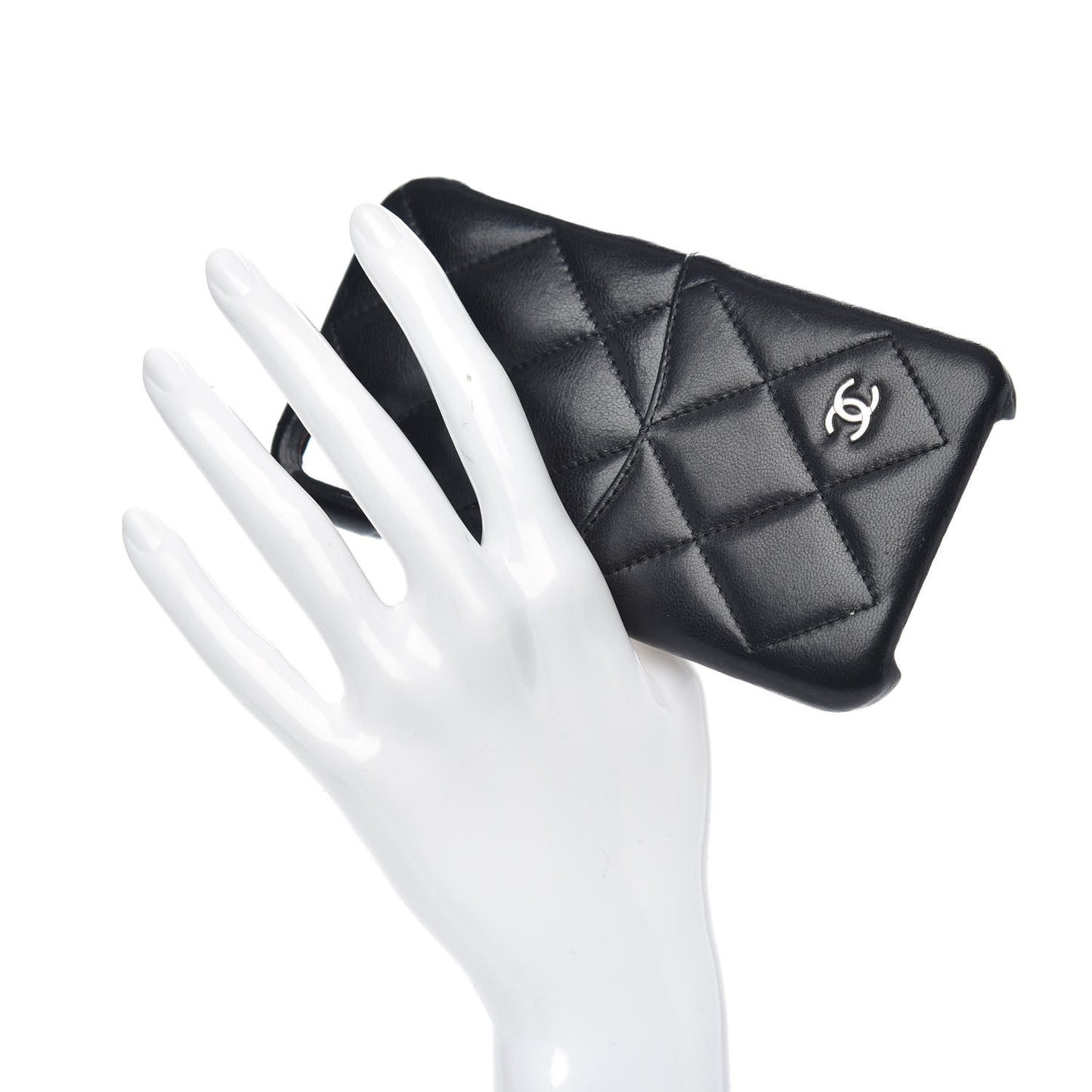 Lambskin Quilted iPhone X Case Black