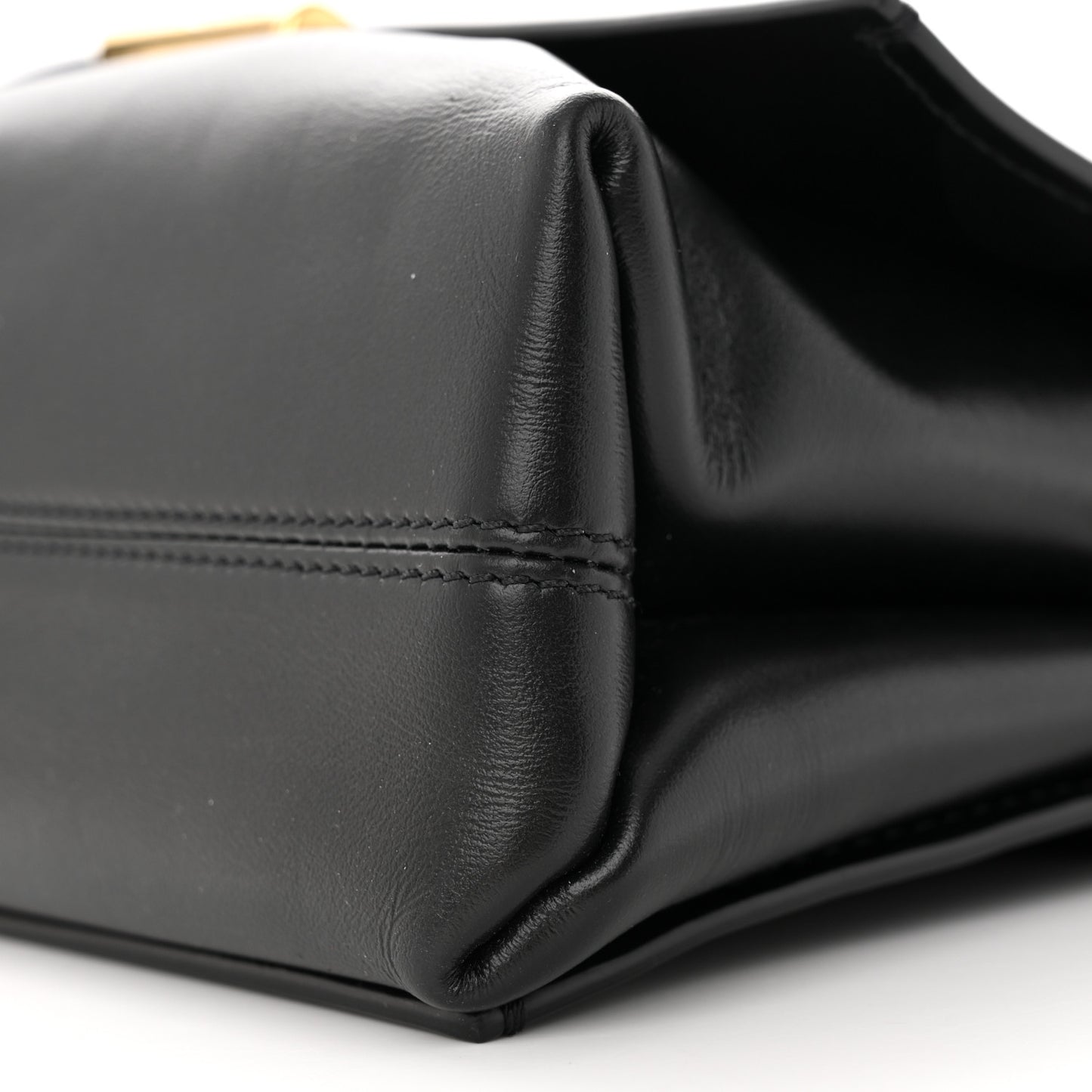 Calfskin Binder Clip Bag Black