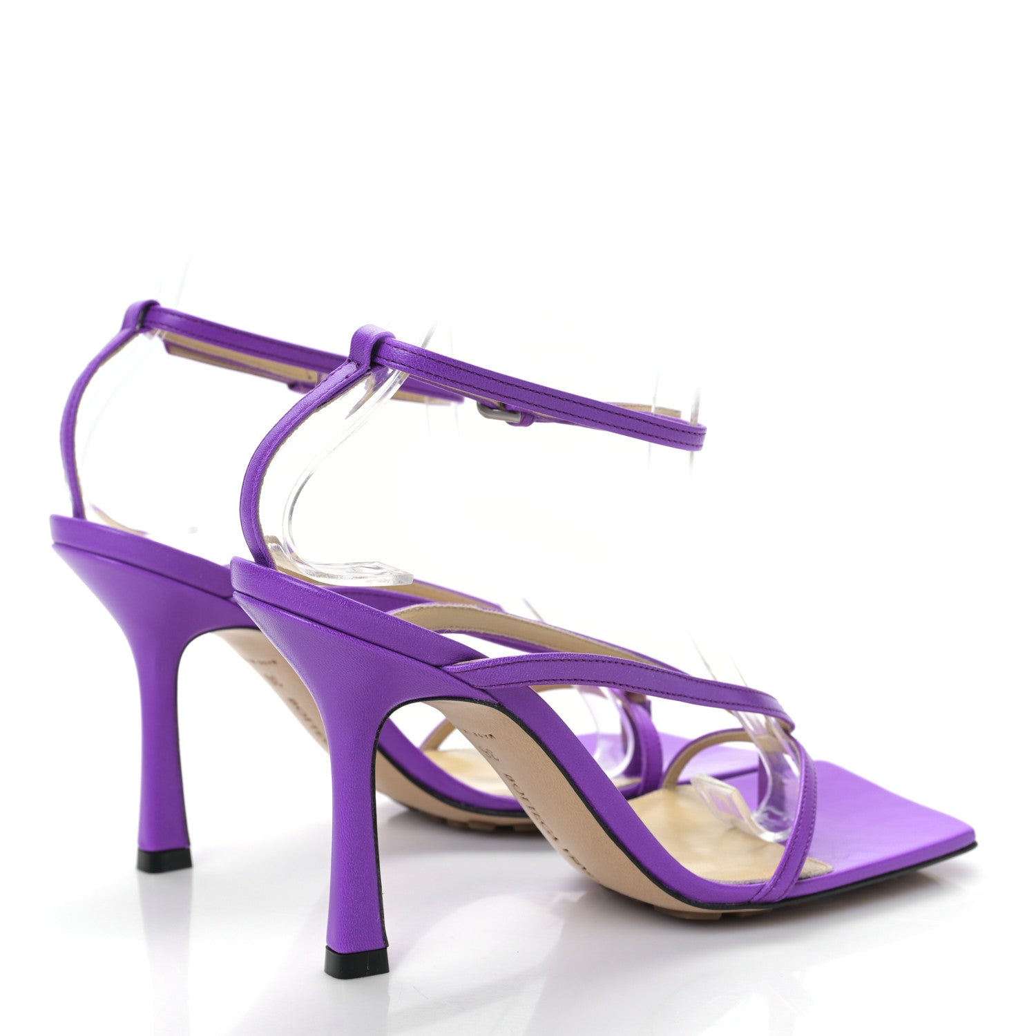 Bottega Veneta Lambskin Stretch Multi Strap 90mm Sandals 36 Gumdrop 4 of 7