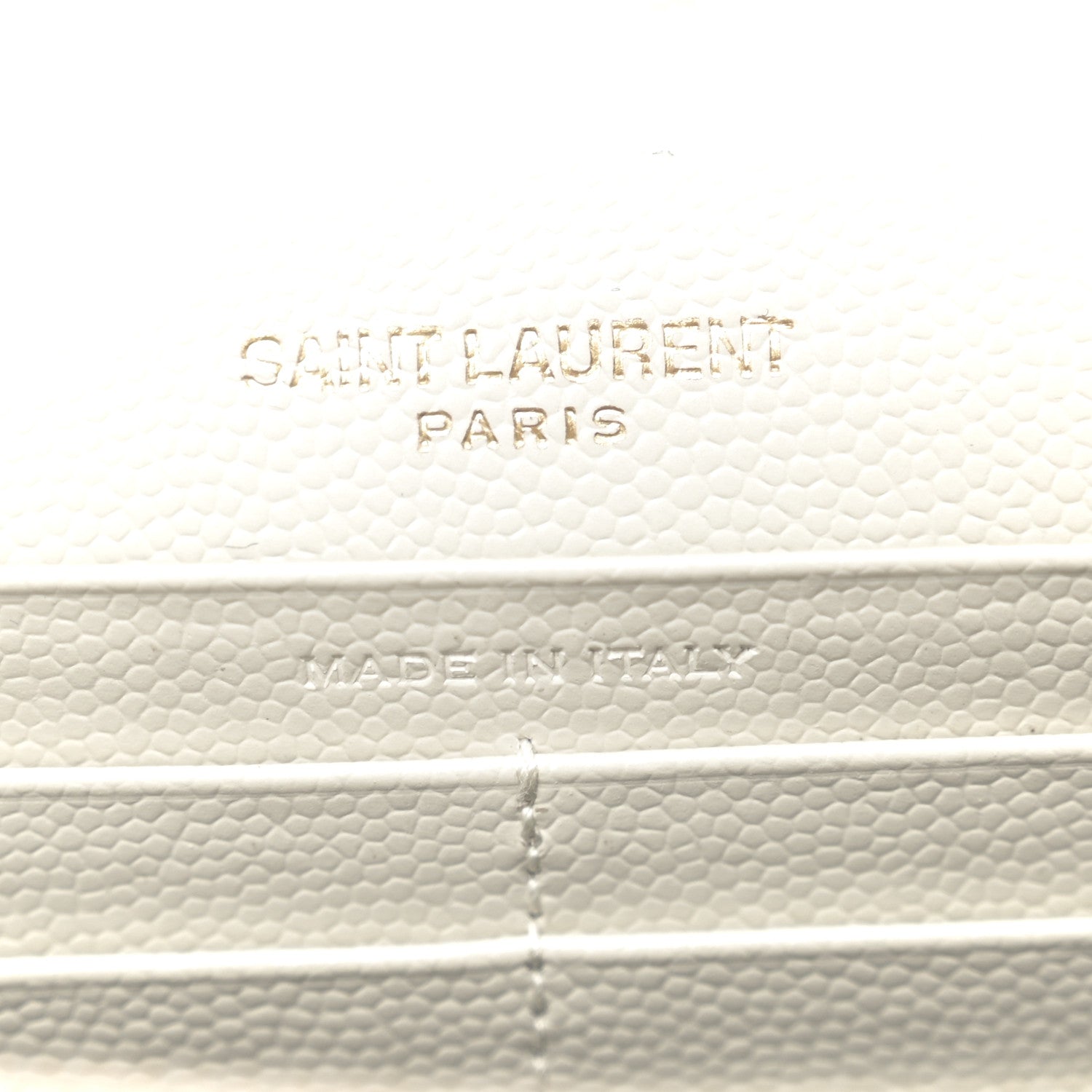 Saint Laurent Grain De Poudre Matelasse Chevron Monogram Chain Wallet Crema Soft 6 of 11