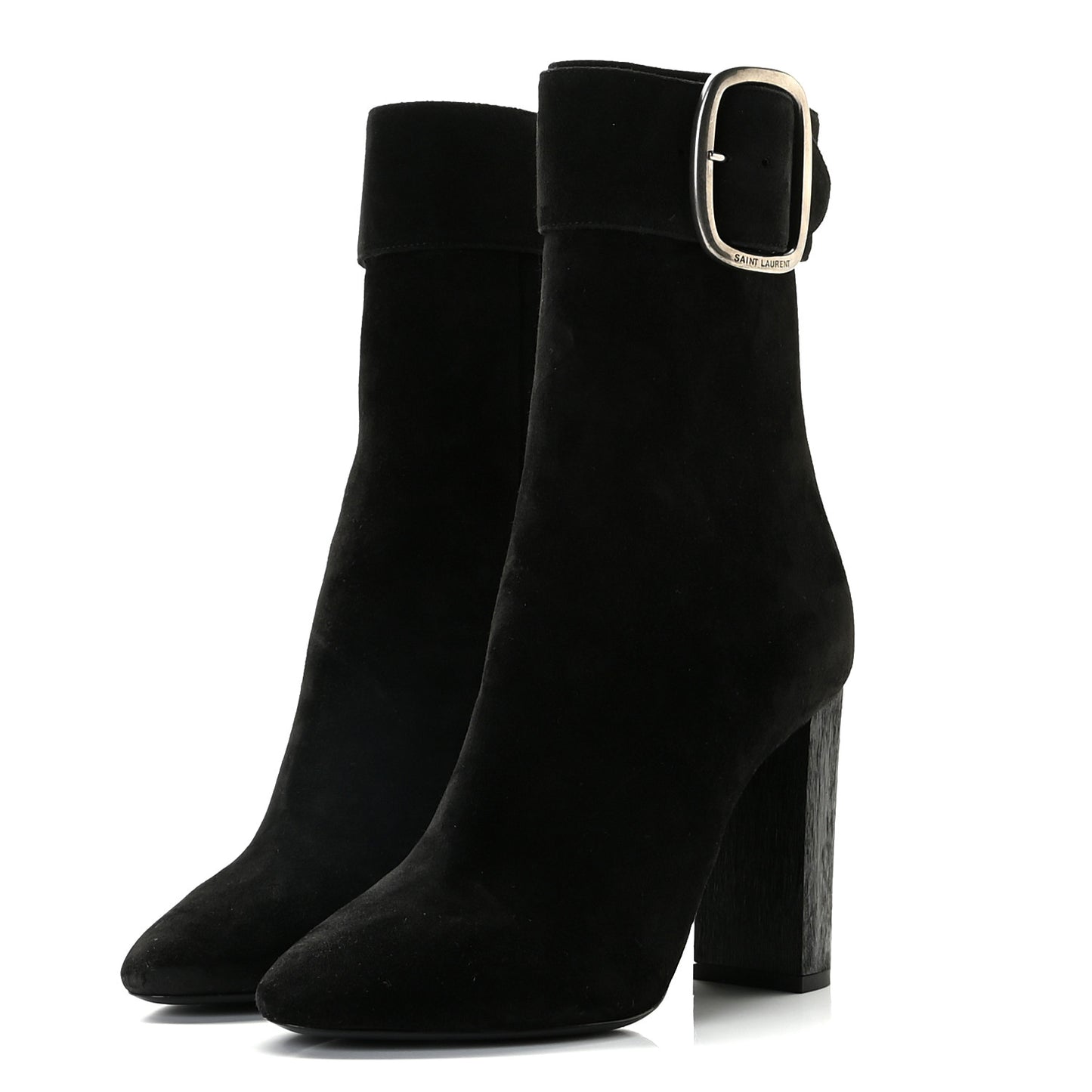Suede Joplin Buckle 105 Booties 37.5 Black