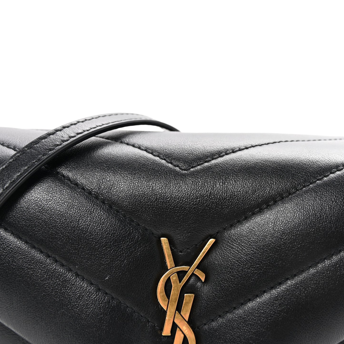 Calfskin Y Quilted Monogram Toy Loulou Crossbody Bag Black
