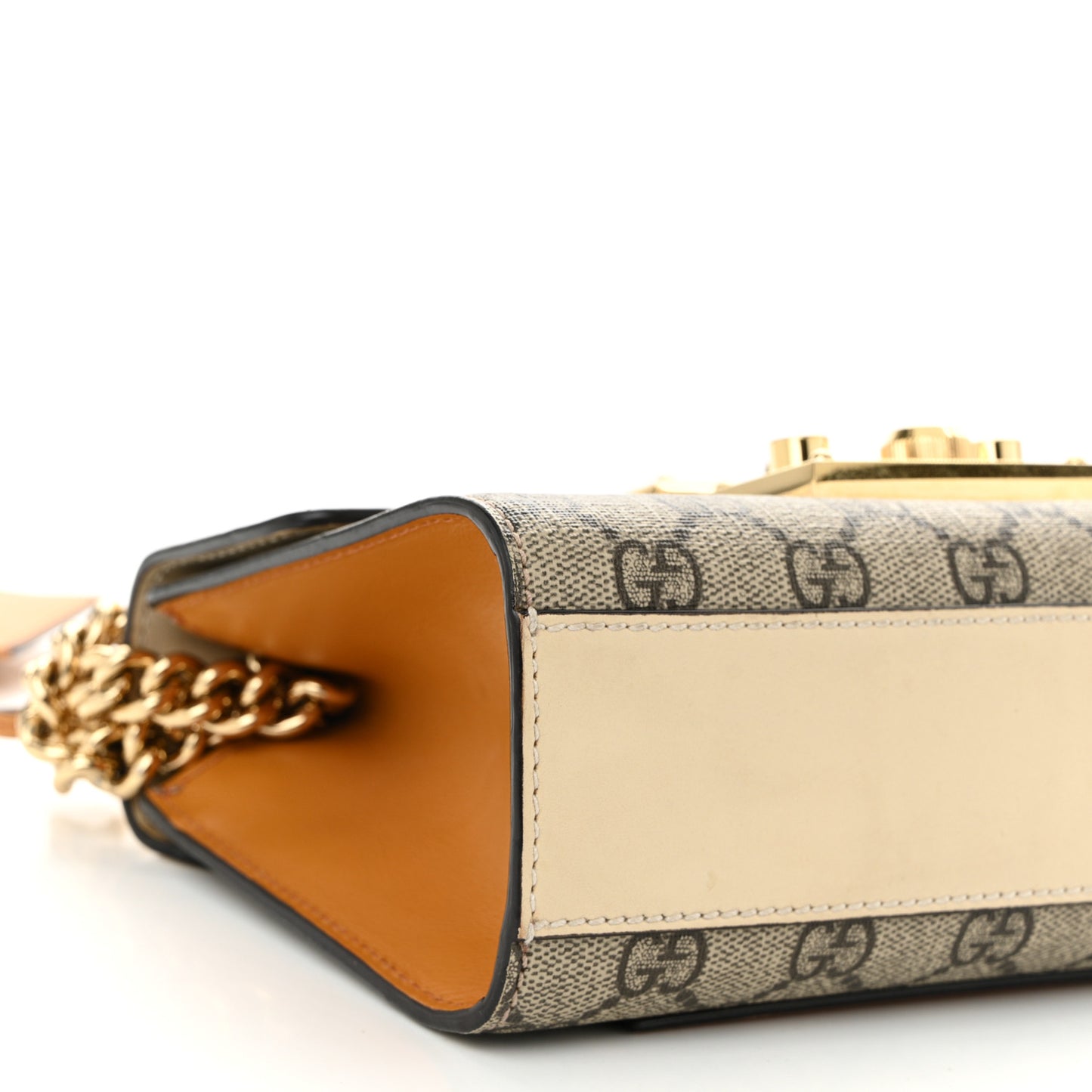 GG Supreme Monogram Calfskin Small Padlock Shoulder Bag Beige Mystic White Sun Oil