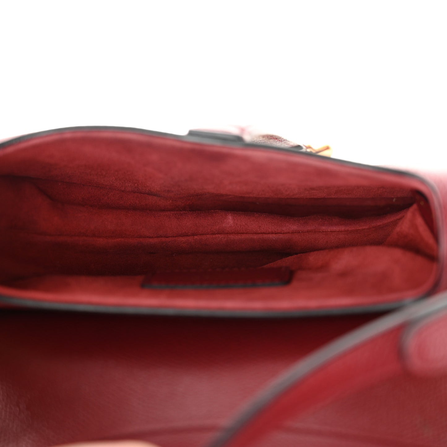 Grained Calfskin Mini Saddle Bag Red