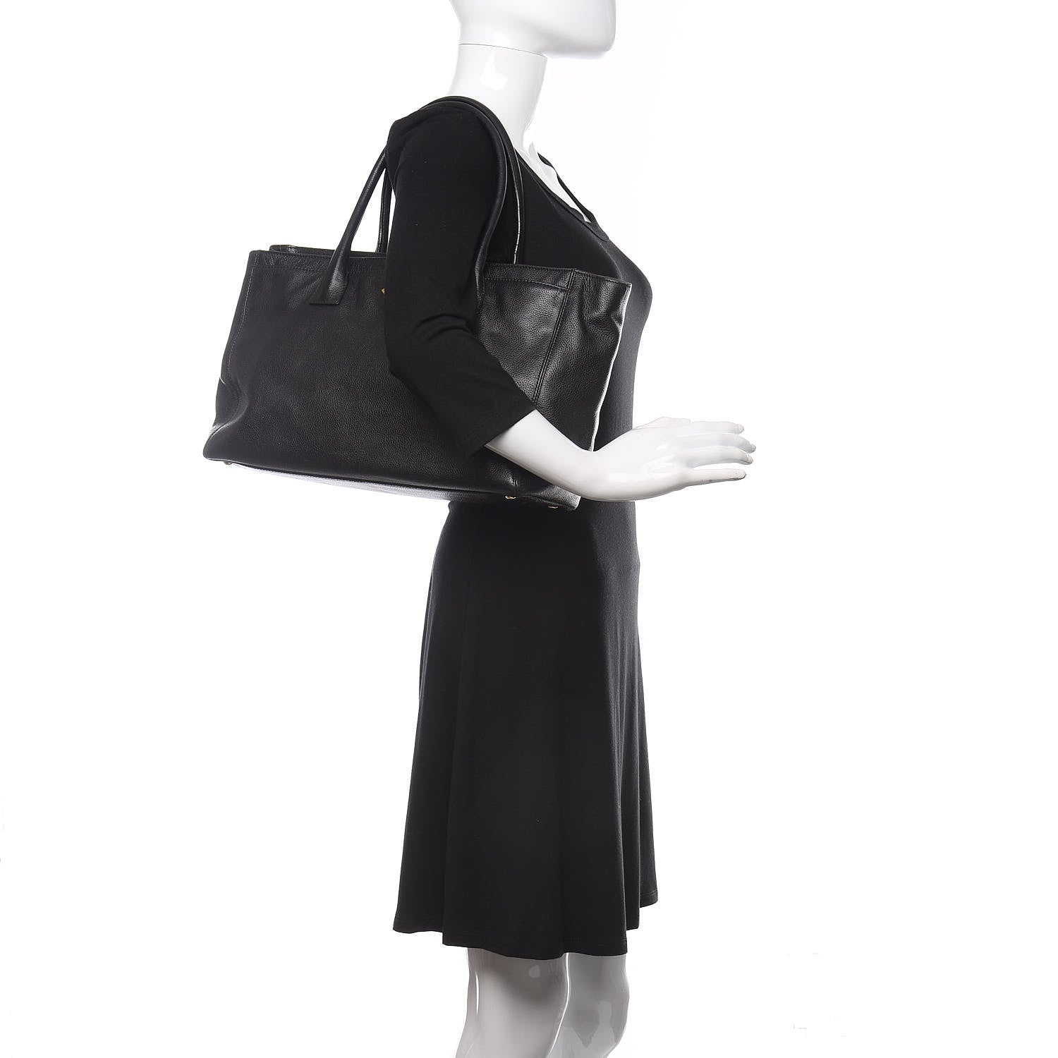 Chanel Calfskin Cerf Executive Shopper Tote Black 2 of 19