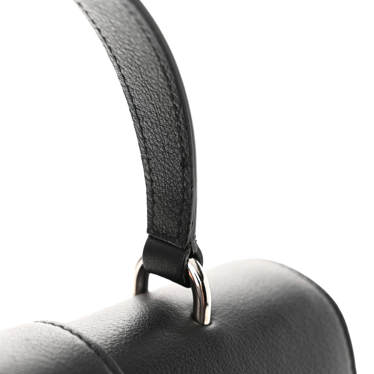 Calfskin Crystal Medium Cheri Top Handle Bag Black