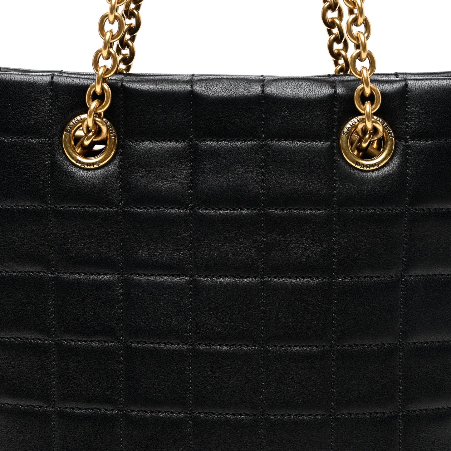 Lambskin Carre Quilted Mini Shopping Bag Black