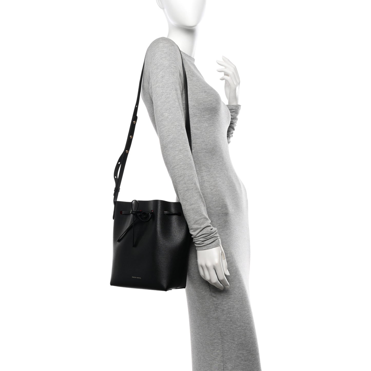 Calfskin Mini Bucket Bag Black Flamma