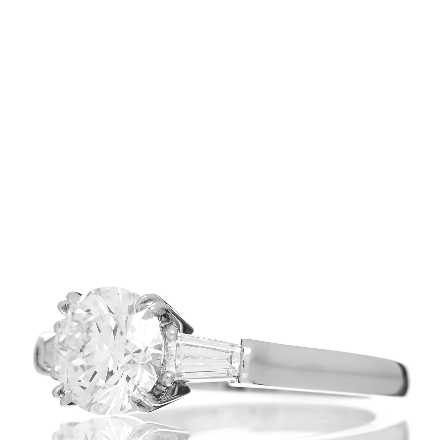 Platinum Diamond 1.13ct Brilliant Cut Tapered Baguette Engagement Ring 47 4