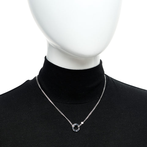 18K White Gold 2 Diamond LOVE Necklace